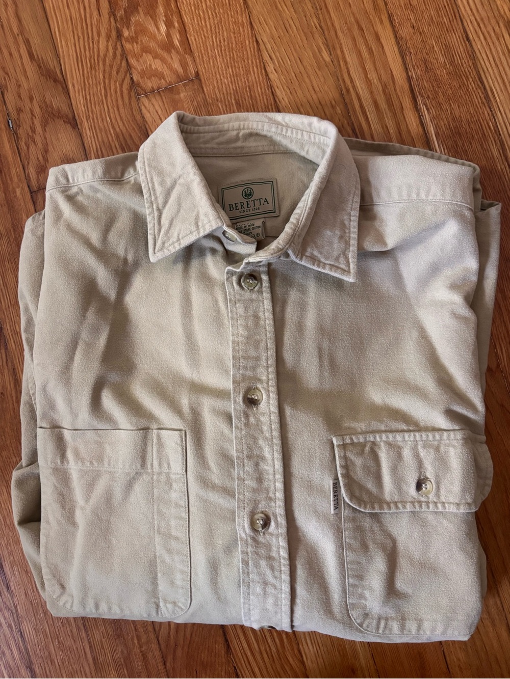 Beretta Since 1526 Heavyweight Shirt Cotton Field Hunting Shooting Overshirt Tan